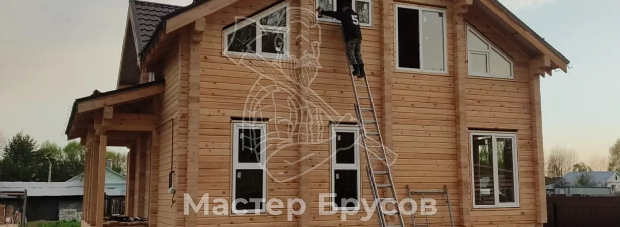 Установка пластиковых окон в доме из бруса