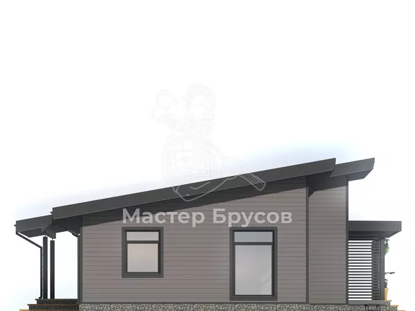 Дом из бруса в «тёплый угол» «Домодедово» фасад 2