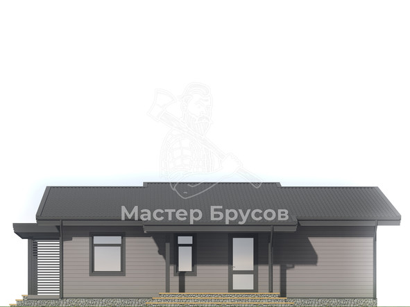 Дом из бруса в «тёплый угол» «Алексин» фасад 3