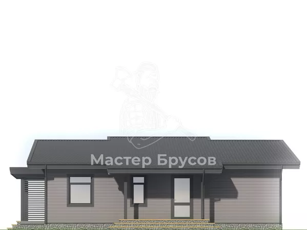 Дом из бруса в «тёплый угол» «Домодедово» фасад 3