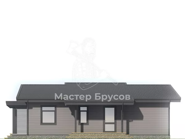 Дом из бруса в «тёплый угол» «» фасад 3