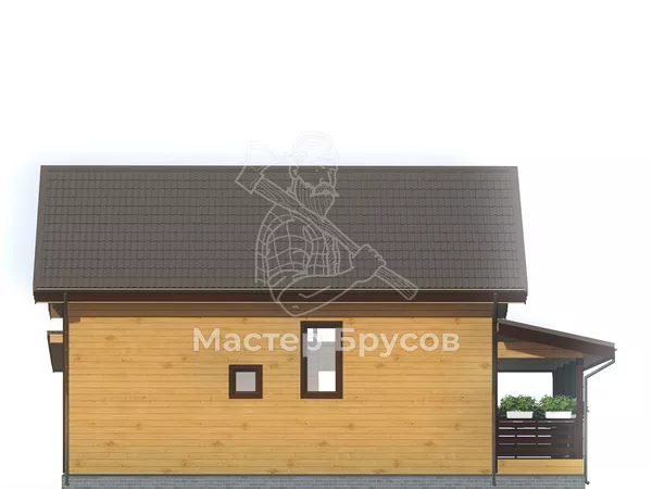 Дом из бруса в «тёплый угол» «Алтай» фасад 3