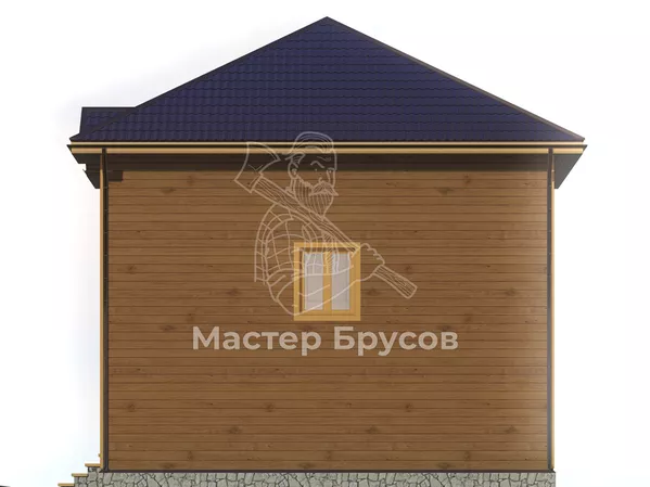 Дом из бруса в «тёплый угол» «» фасад 4