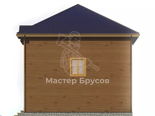 Дом из бруса в «тёплый угол» «» фасад 4