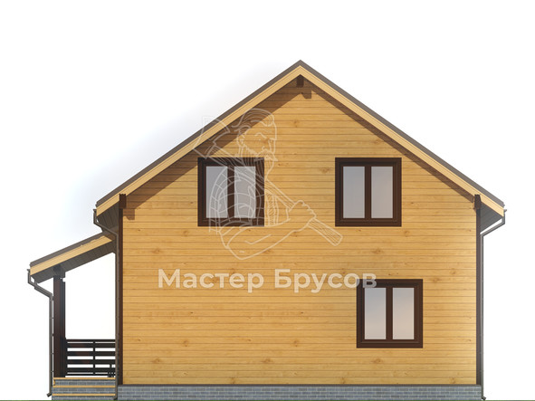 Дом из бруса в «тёплый угол» «Барнаул» фасад 3