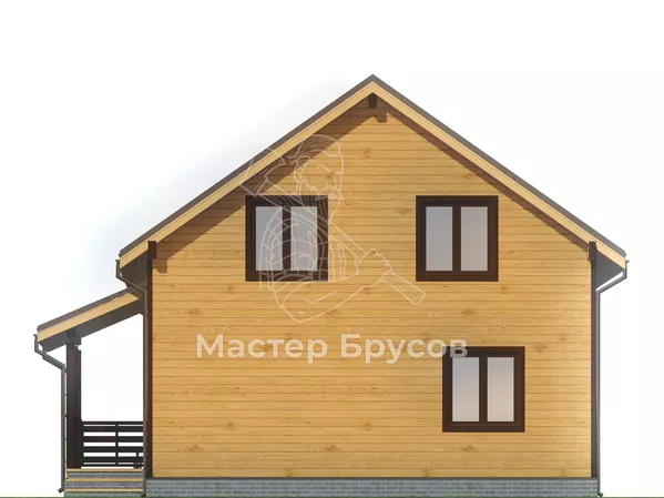 Дом из бруса в «тёплый угол» «Тверь» фасад 3