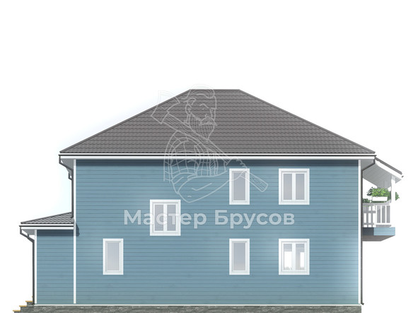 Дом из бруса в «тёплый угол» «Белгород» фасад 3