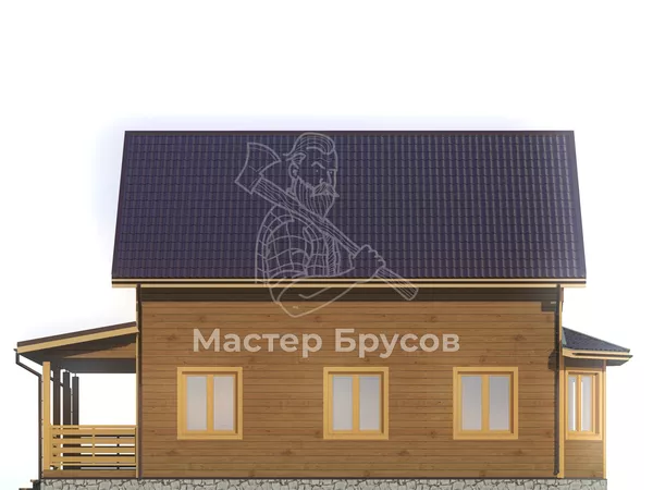 Дом из бруса в «тёплый угол» «» фасад 2