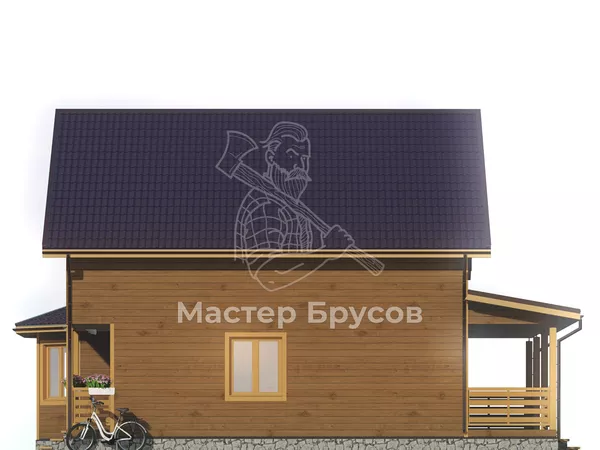 Дом из бруса в «тёплый угол» «» фасад 4
