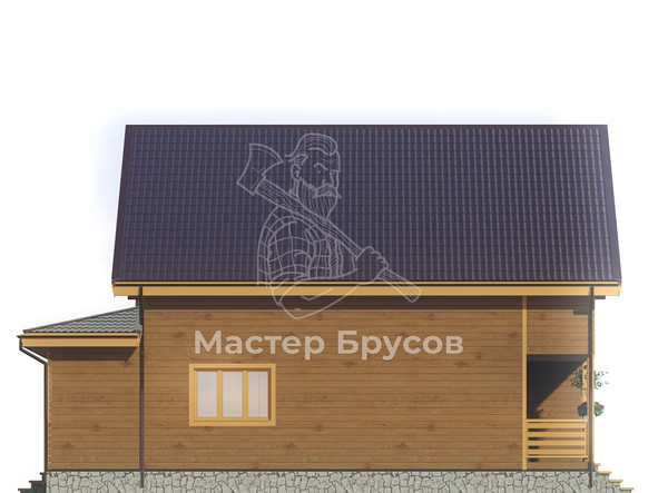 Дом из бруса в «тёплый угол» «Чехов» фасад 2
