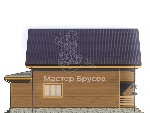Дом из бруса в «тёплый угол» «Чехов» фасад 2