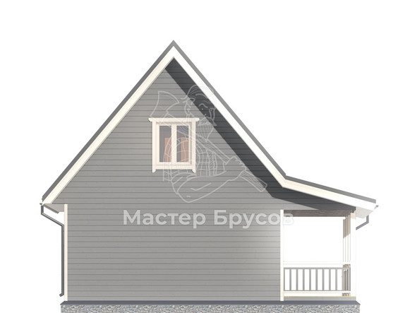 Дом из бруса в «тёплый угол» «Волоколамск» фасад 3