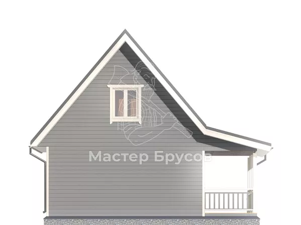 Дом из бруса в «тёплый угол» «Волгоград» фасад 3
