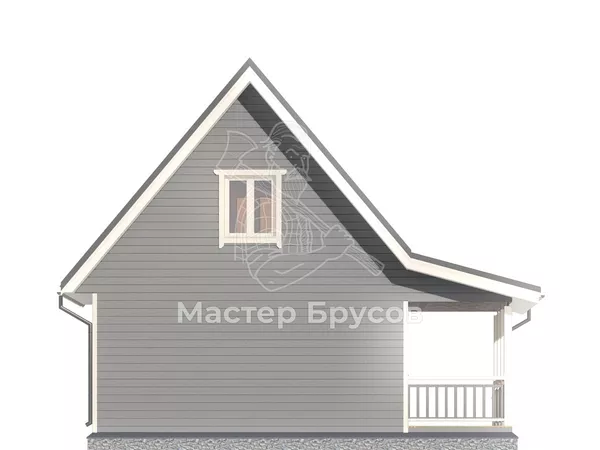Дом из бруса в «тёплый угол» «» фасад 3