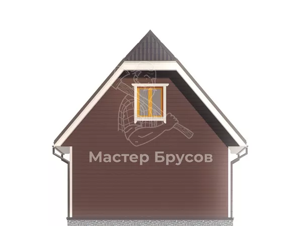 Дом из бруса в «тёплый угол» «» фасад 3