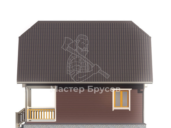 Дом из бруса в «тёплый угол» «Дубна» фасад 4