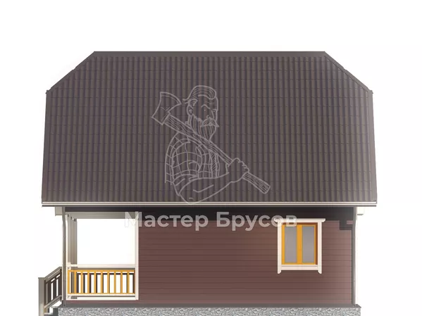 Дом из бруса в «тёплый угол» «Вологда» фасад 4