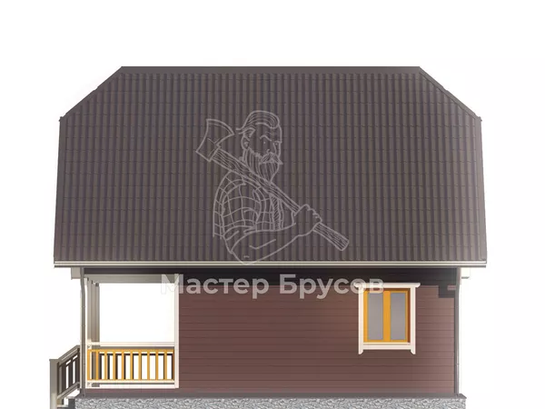 Дом из бруса в «тёплый угол» «» фасад 4
