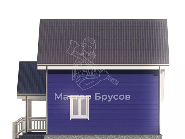Дом из бруса в «тёплый угол» «» фасад 4
