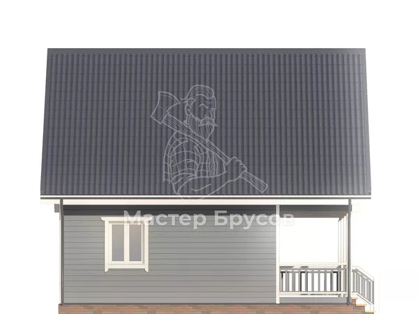 Дом из бруса в «тёплый угол» «» фасад 4