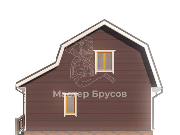 Дом из бруса в «тёплый угол» «Гатчина» фасад 3