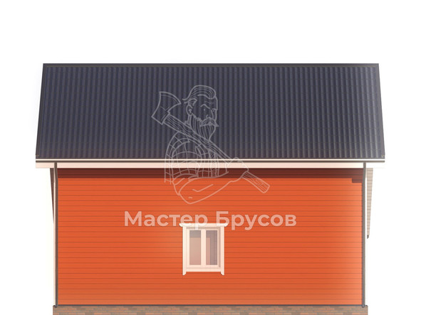 Дом из бруса в «тёплый угол» «Пушкино» фасад 3