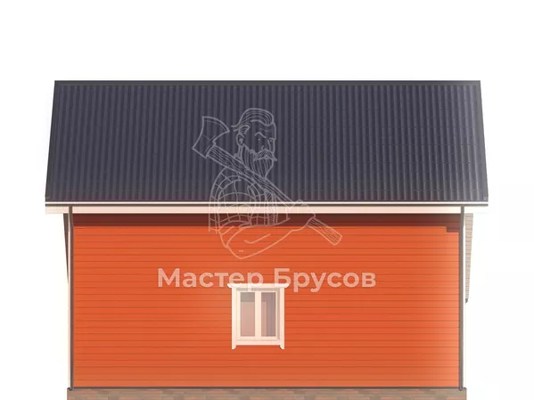 Дом из бруса в «тёплый угол» «Серпухов» фасад 3