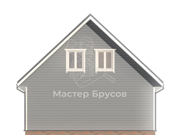 Дом из бруса в «тёплый угол» «Солнечногорск» фасад 3