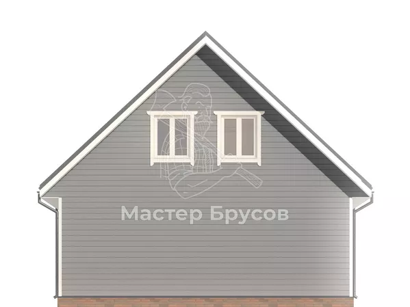 Дом из бруса в «тёплый угол» «Ульяновск» фасад 3