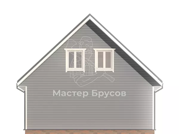 Дом из бруса в «тёплый угол» «» фасад 3