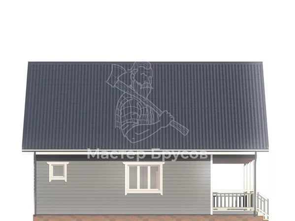 Дом из бруса в «тёплый угол» «Ульяновск» фасад 4