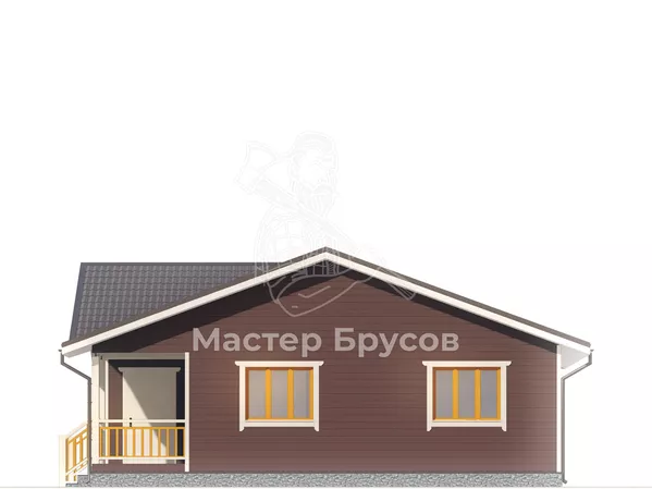 Дом из бруса в «тёплый угол» «Астрахань» фасад 4