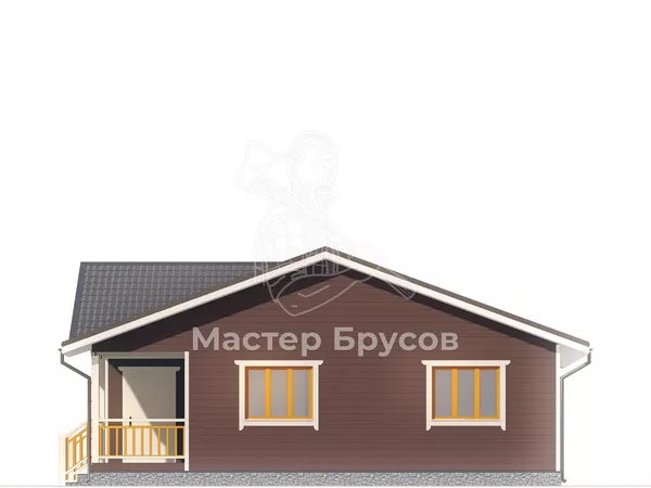 Дом из бруса в «тёплый угол» «» фасад 4