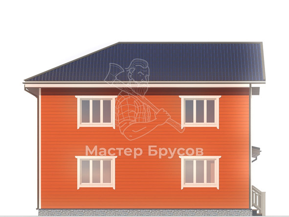 Дом из бруса в «тёплый угол» «Ржев» фасад 2