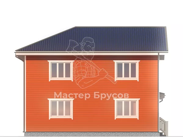 Дом из бруса в «тёплый угол» «Алтай» фасад 2
