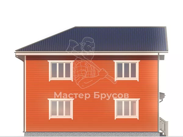 Дом из бруса в «тёплый угол» «» фасад 2