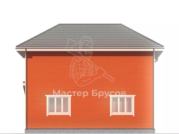 Дом из бруса в «тёплый угол» «Алтай» фасад 3