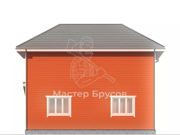 Дом из бруса в «тёплый угол» «» фасад 3