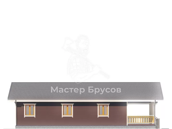 Дом из бруса в «тёплый угол» «» фасад 2