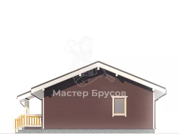 Дом из бруса в «тёплый угол» «» фасад 3