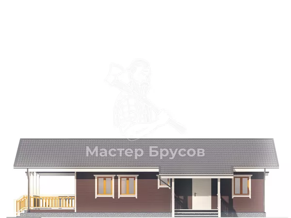Дом из бруса в «тёплый угол» «» фасад 4