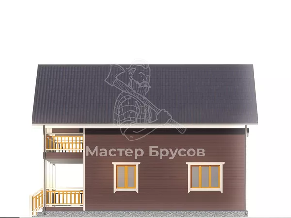 Дом из бруса в «тёплый угол» «» фасад 4