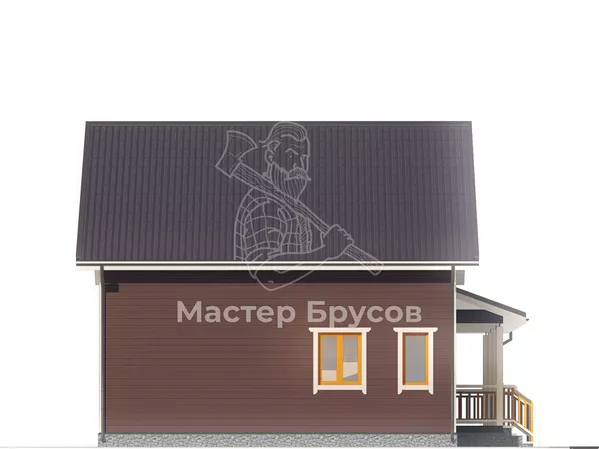Дом из бруса в «тёплый угол» «Астрахань» фасад 2
