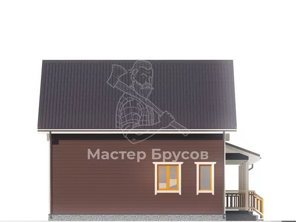 Дом из бруса в «тёплый угол» «» фасад 2