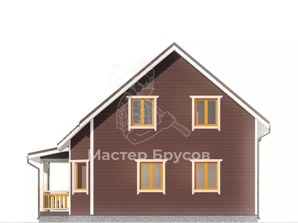 Дом из бруса в «тёплый угол» «» фасад 3