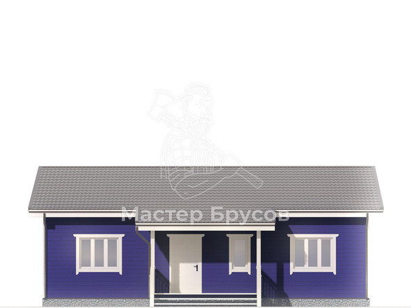 Дом из бруса в «тёплый угол» «Ясногорск» фасад 1