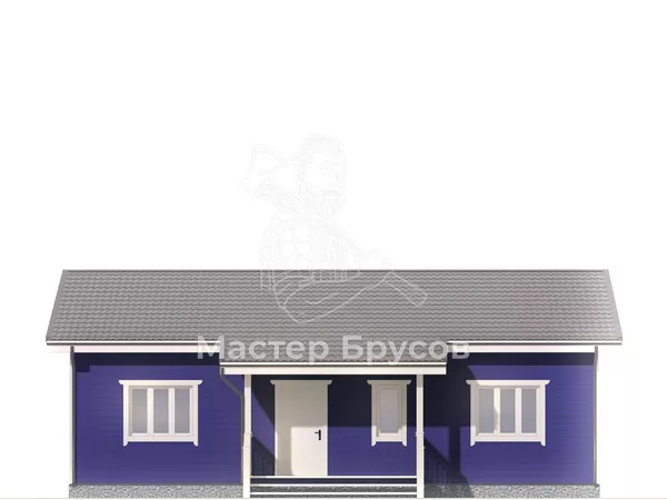 Дом из бруса в «тёплый угол» «» фасад 1
