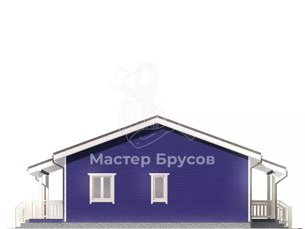 Дом из бруса в «тёплый угол» «Саратов» фасад 2