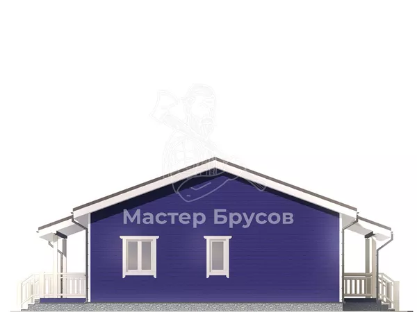 Дом из бруса в «тёплый угол» «» фасад 2