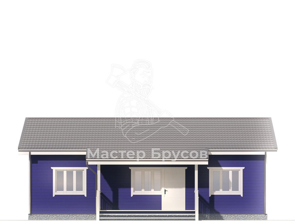 Дом из бруса в «тёплый угол» «Ясногорск» фасад 3